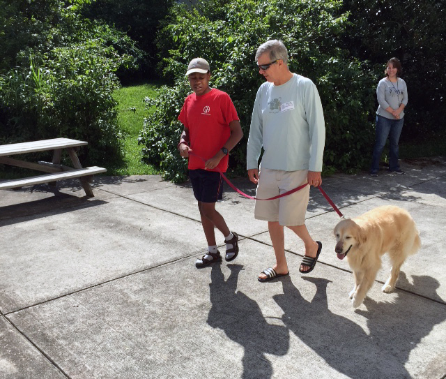 boy walking therapy dog Philadelphia