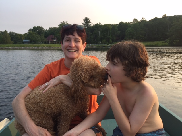 Nathan and Ziggy in a Boat