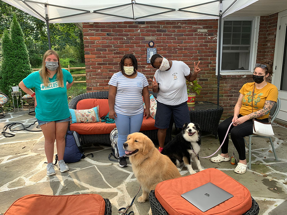 Group with Nellie's Schoolhouse Dogs